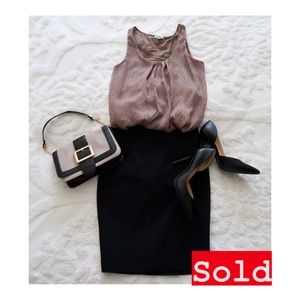 Express Brown/Taupe Flowy Shimmer Fleck Tank Top M